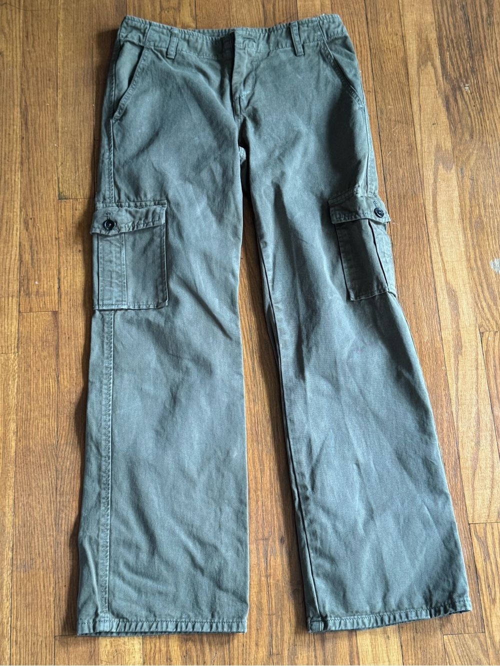 J. Galt Olive Green Cargo Pants Size Small 100% Cotton Utility Straight Leg